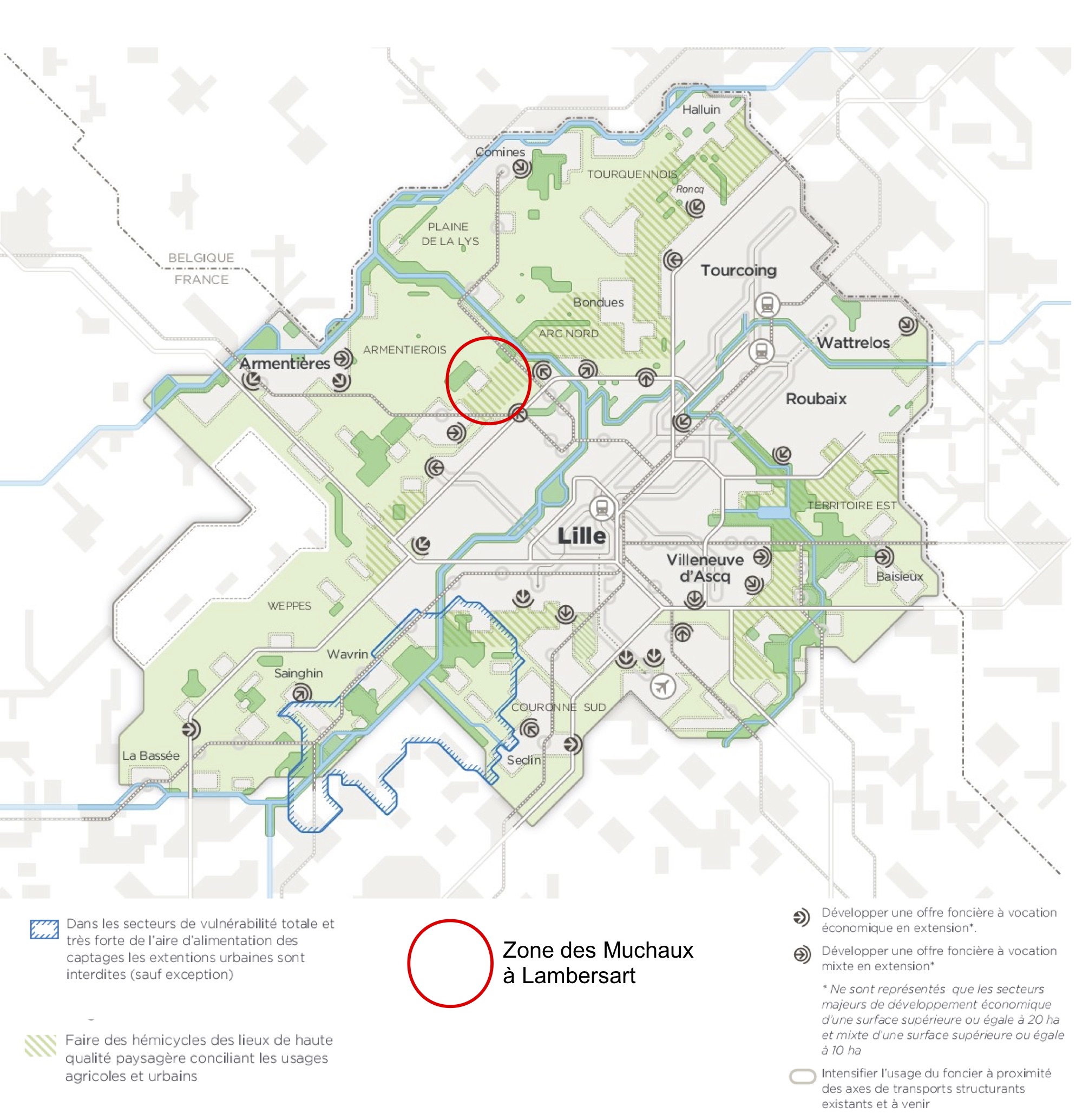 Carte issue de l'avis délibéré de la mission régionale d’autorité environnementale Hauts-de-France, 26 avril 2018